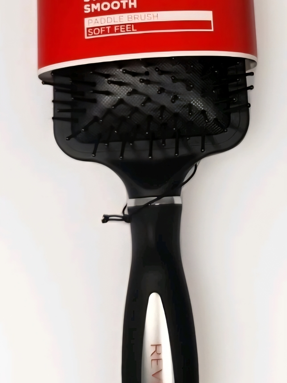 Revlon Straight and Smooth Paddle Brush Soft Feel Black Square All Hair Types - Picture 1 of 16